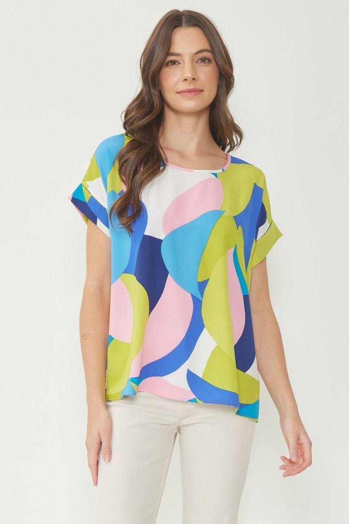 cute pattern t shirt top blouse tres chic clothing