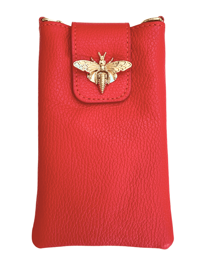 gift boutique near me for women leather phone bee bag red