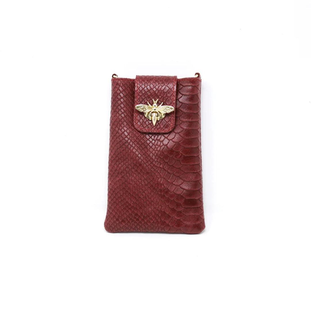 gift boutique near me for women leather phone bee bag maroon