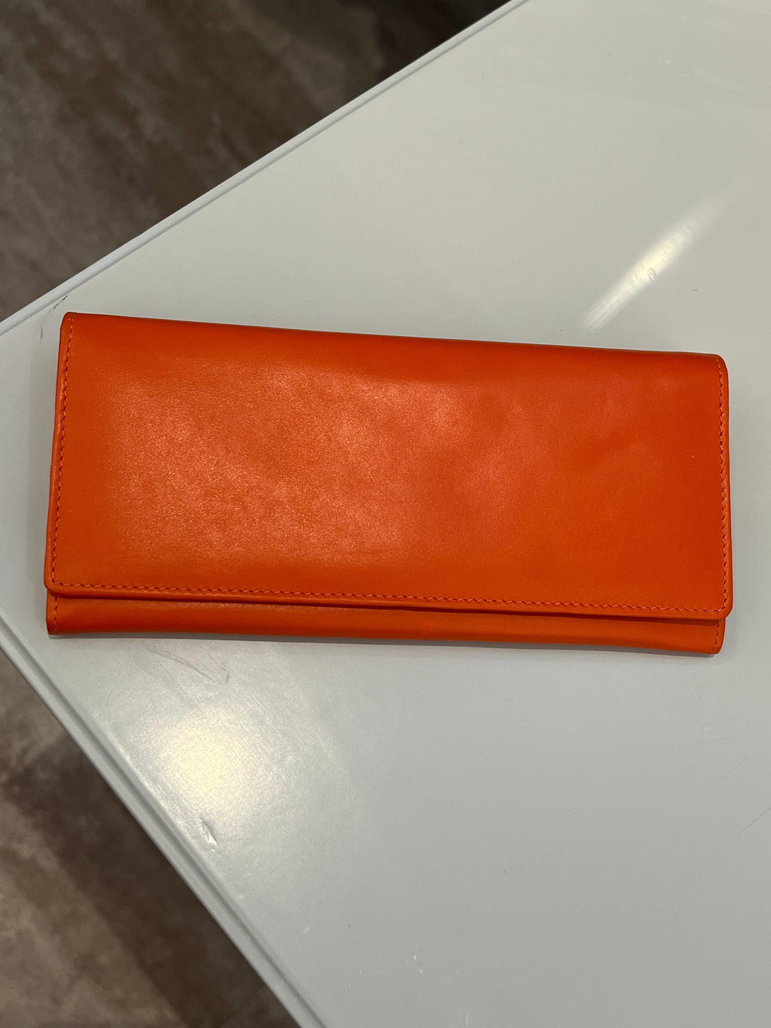 bright orange long wallet- houston women's wallets