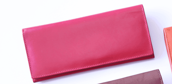 red durable real leather wallet- tres chic houston