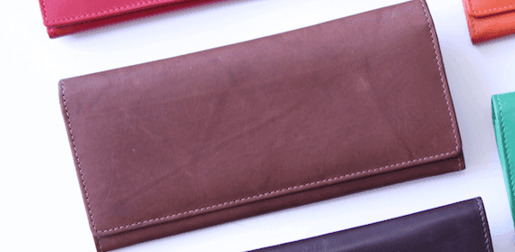light brown leather wallet- tres chic