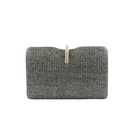 metallic straw gold clasp clutch cult gaia look alike