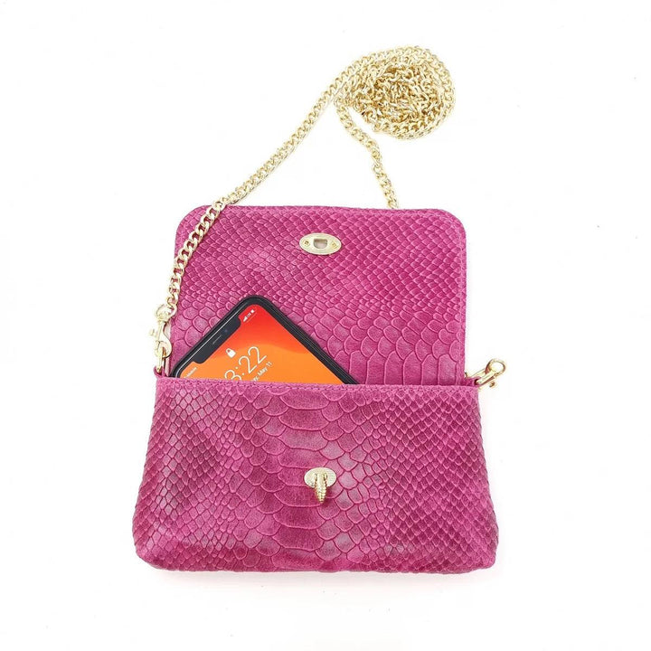 hot pink mini leather bee bag womens gift ideas tres chic boutique