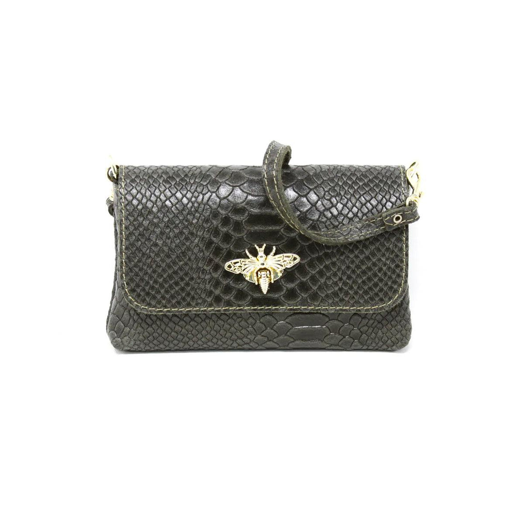 olive green leather bee bag womens gift ideas tres chic boutique