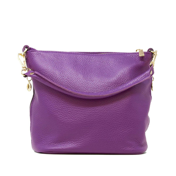 leather bucket bag with crossbody strap tres chic boutique womens gift idea purple