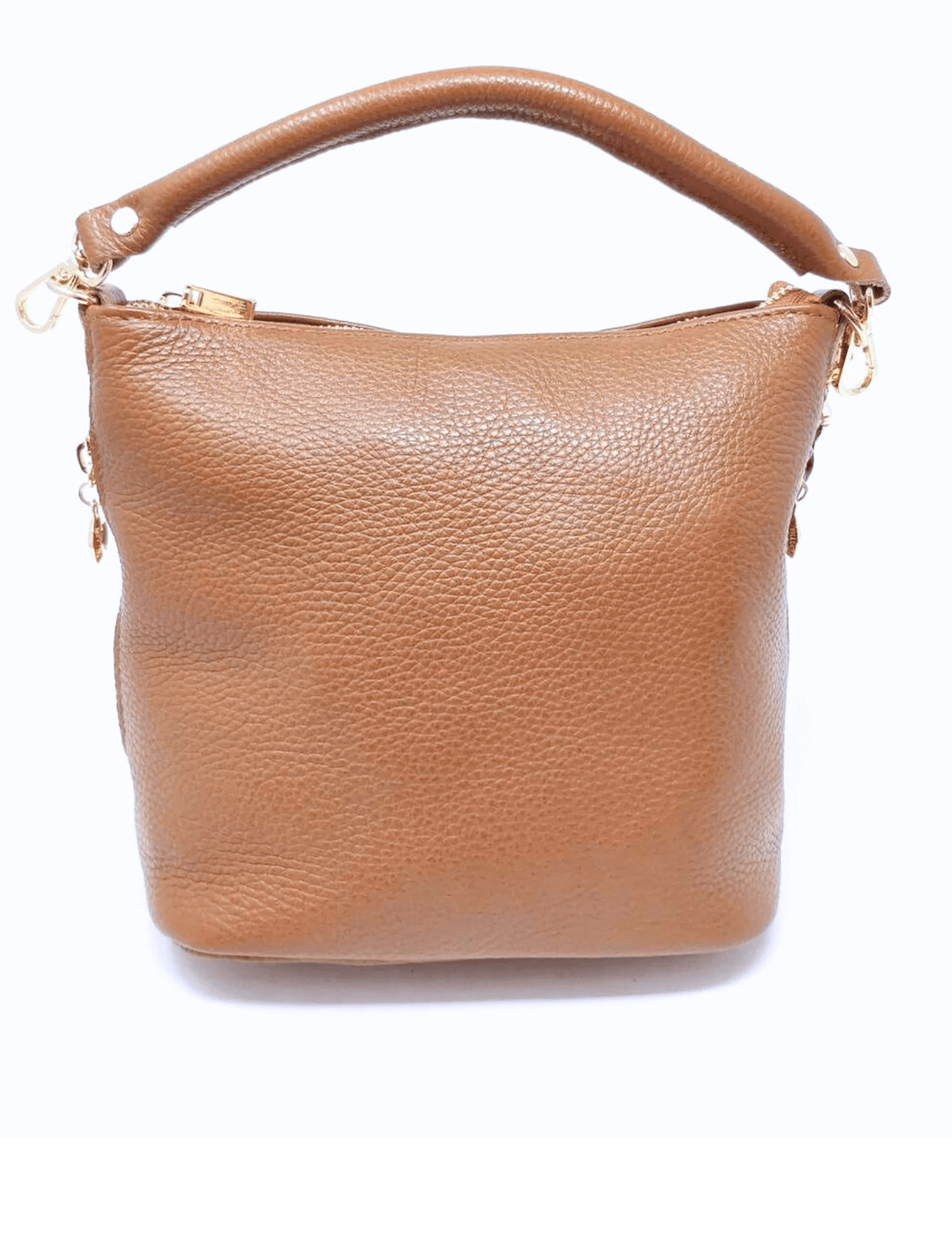 leather bucket bag with crossbody strap tres chic boutique womens gift idea camel