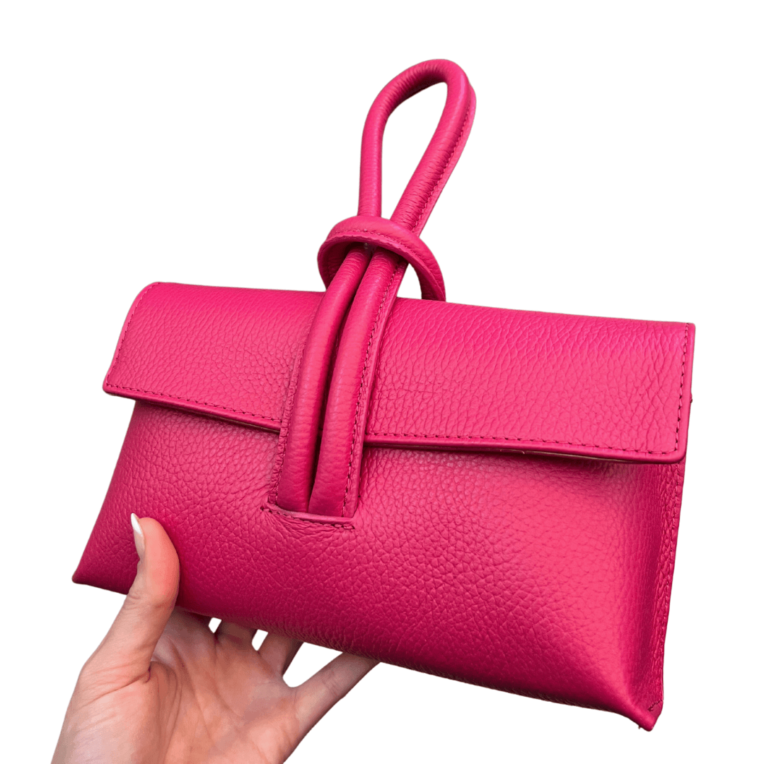German Fuentes/NF Fashion Group leather coloful clutch tres chic womens gift boutique pink