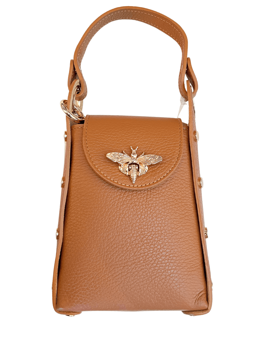 tres chic boutique womens gift ideas leather bag with bee clasp