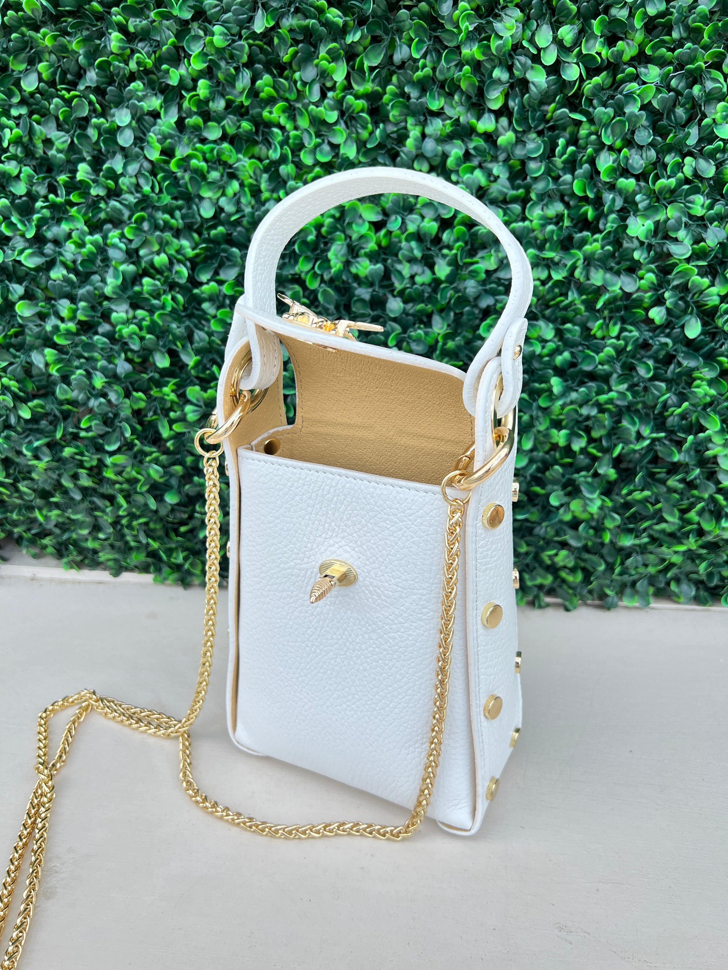 Italian Leather Bee Clasp Rectangle – Très Chic Boutique