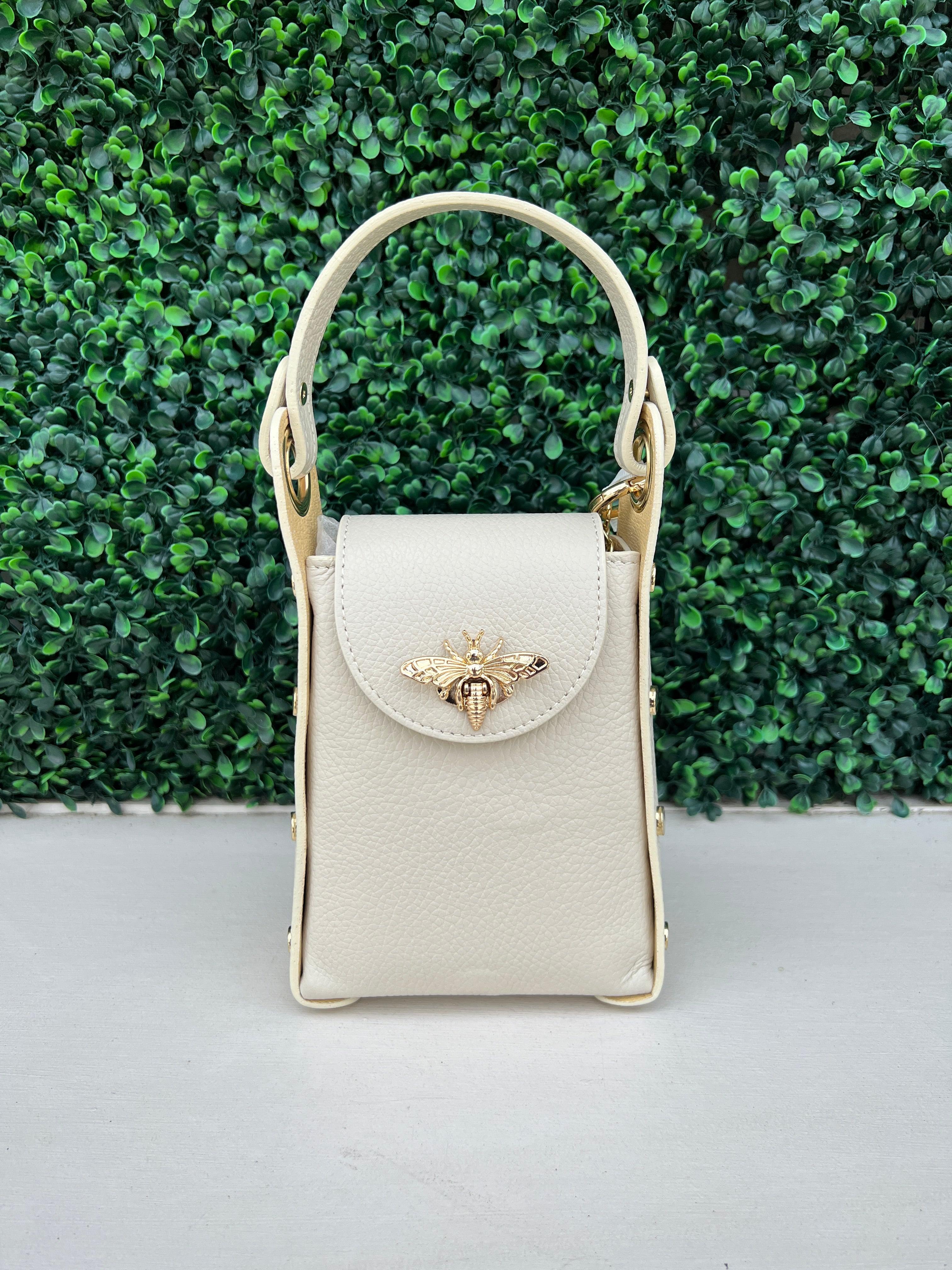 Italian Leather Bee Clasp Rectangle – Très Chic Boutique