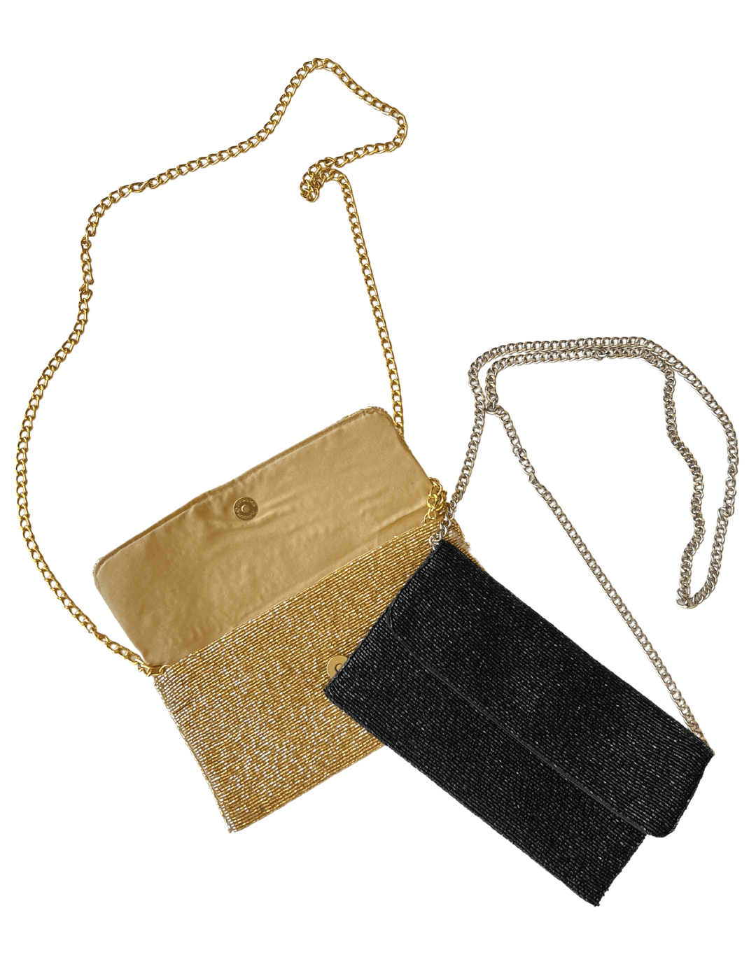 Foldover All Beaded Clutch | Evening Dress Boutique | Houston Texas Gold / 9.5x5
