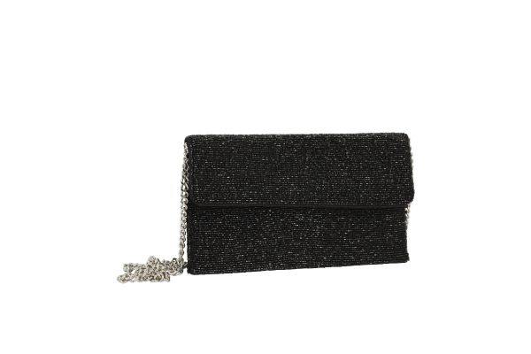all over beaded clutch crossbody chain dress boutique near me tres chic houston online store black