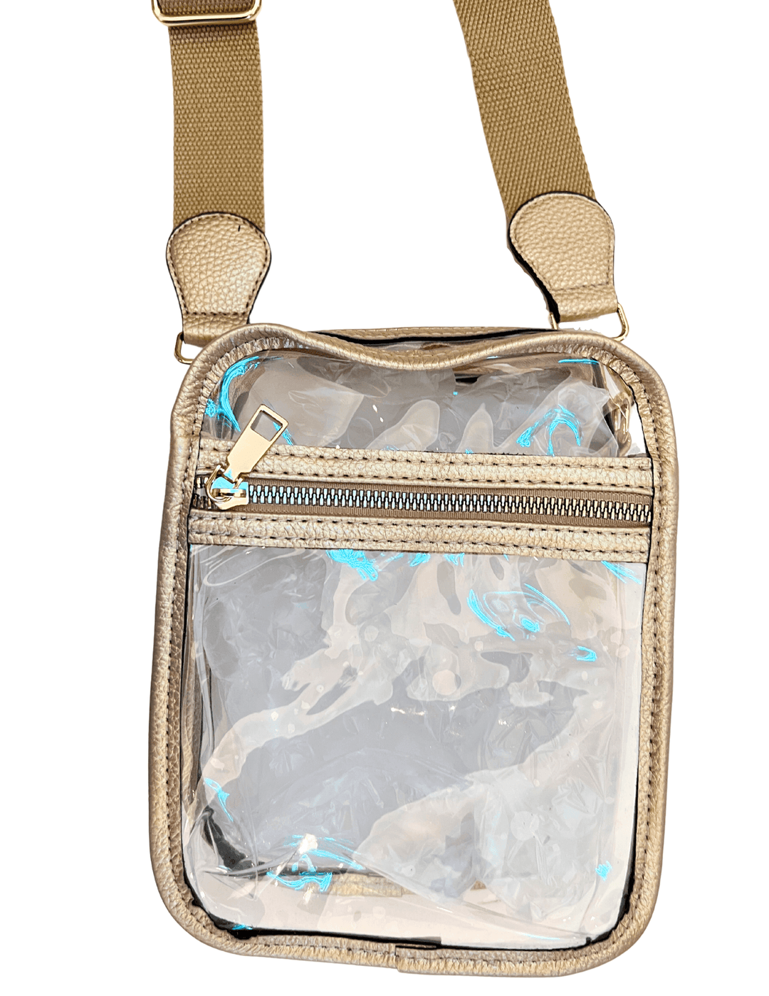 clear game day astros casual crossbody gold zippered