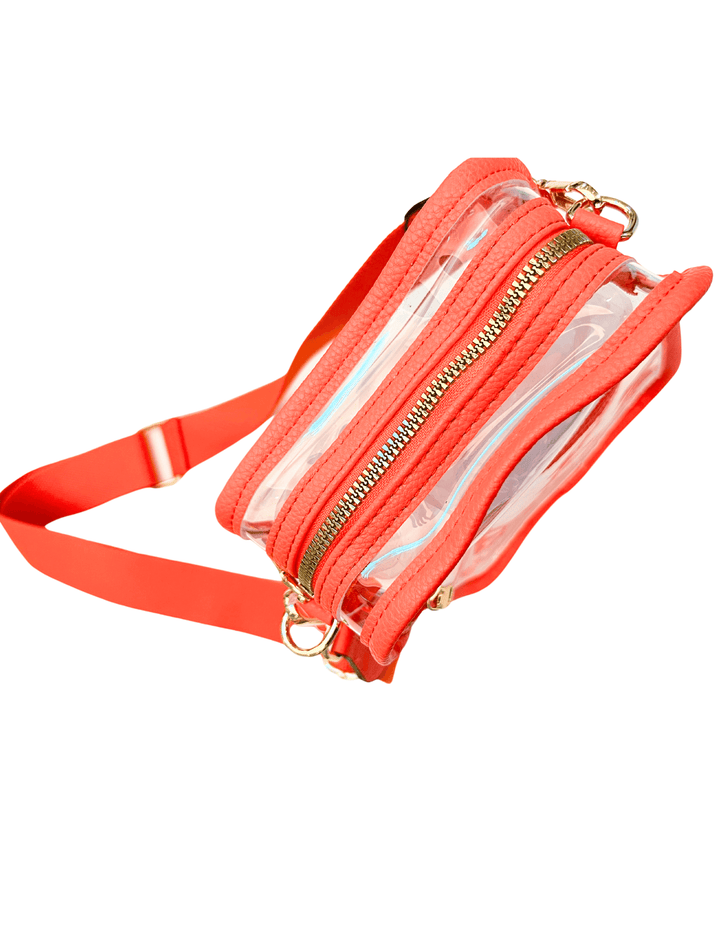 clear game day astros casual crossbody orange zippered