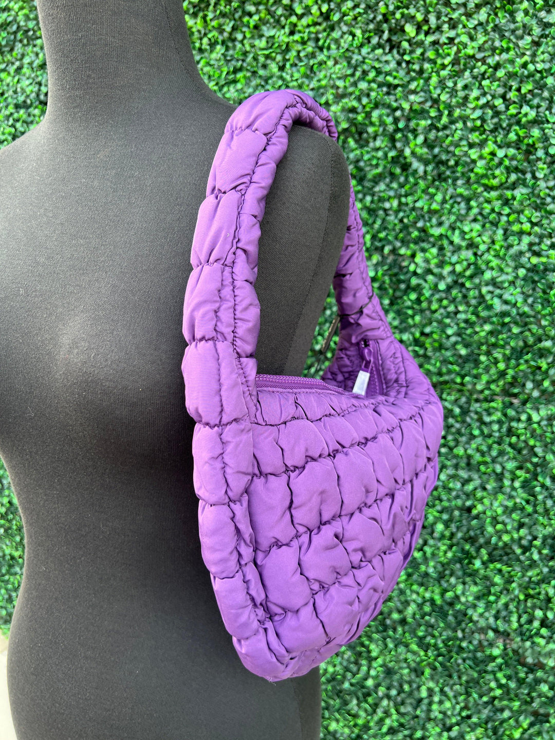 Quilted Puffy Purse- Micro like COS boutique houston gift ideas purple