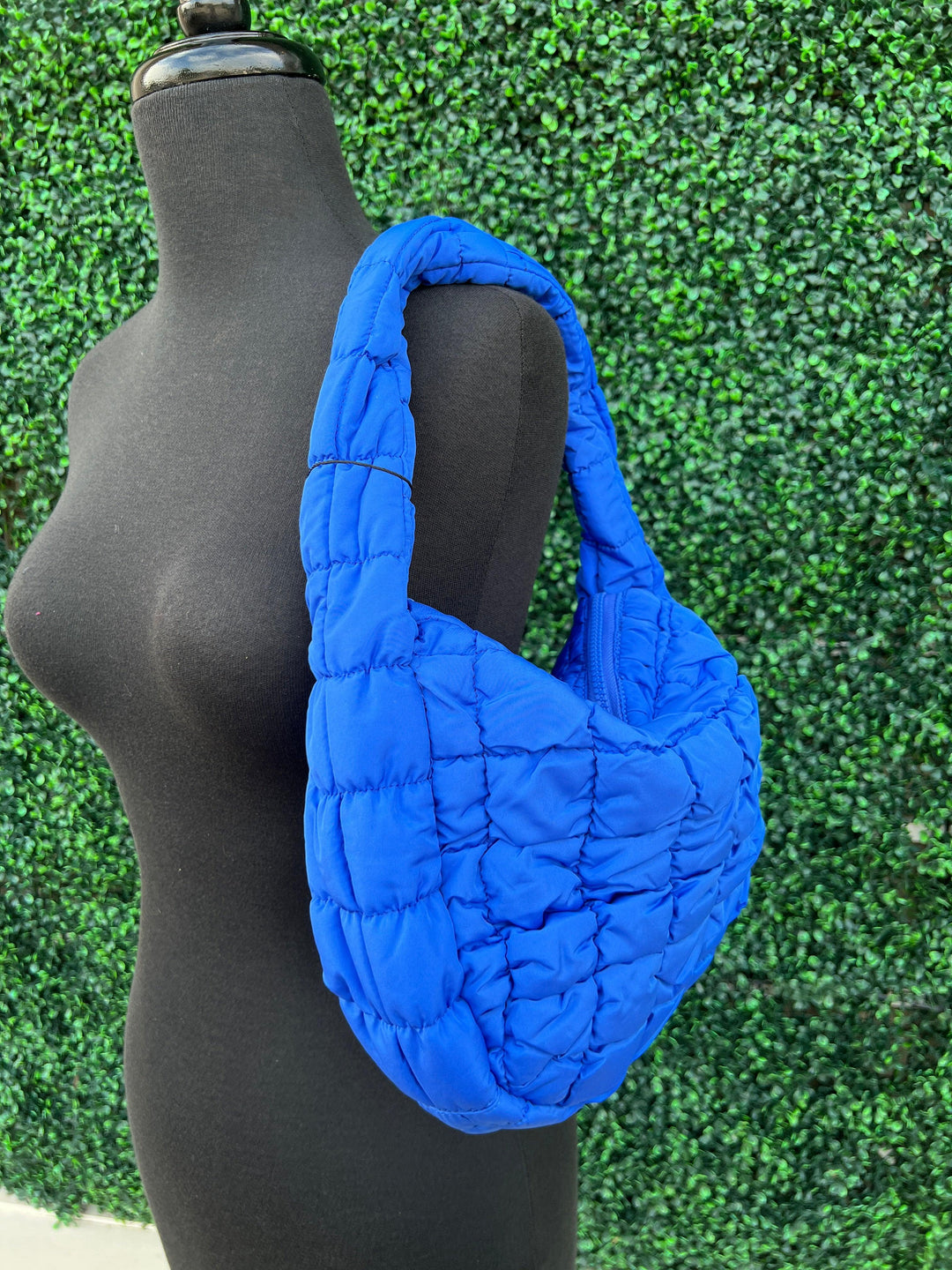 Quilted Puffy Purse- Micro like COS boutique houston gift ideas blue