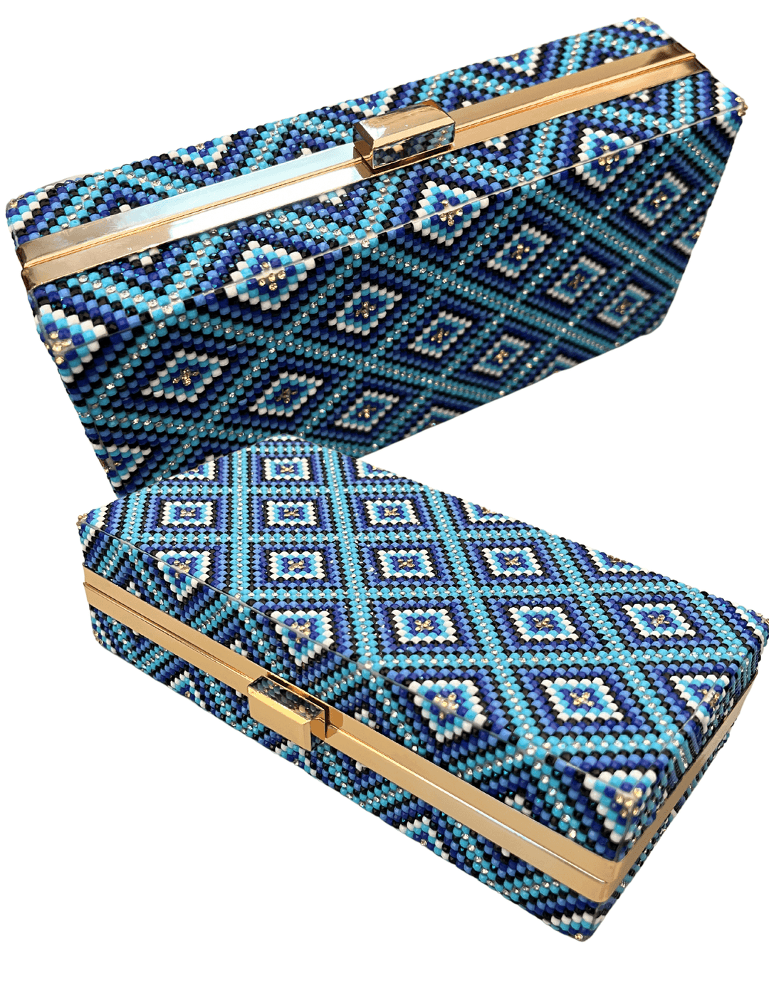 blue cocktail clutch with crossbody strap womens boutique