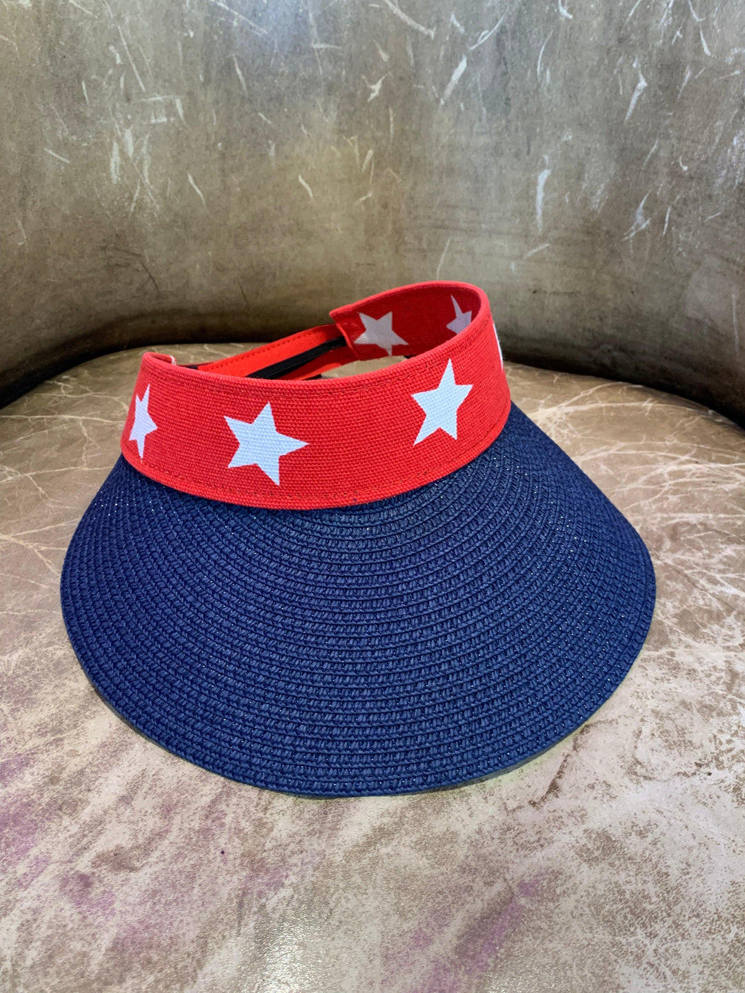 Red white and blue hat with stars at Tres Chic in Houston