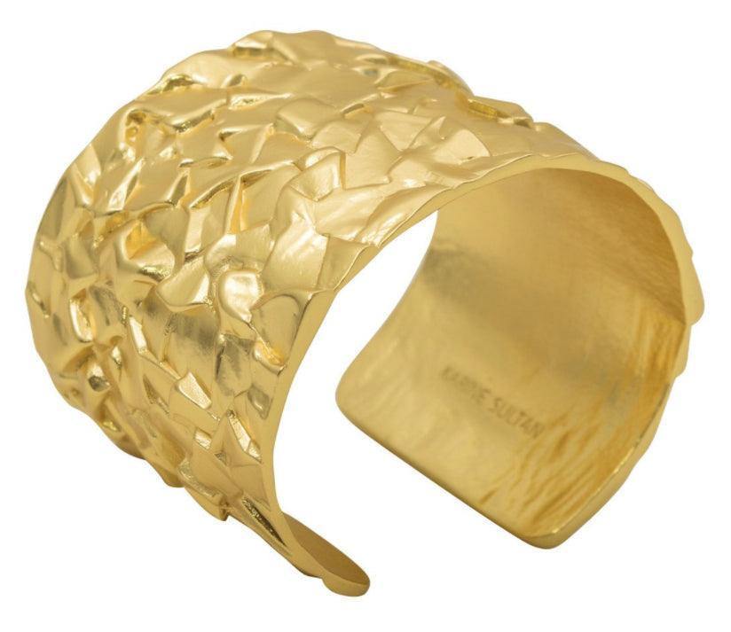 Gold Nuggets Textured Cuff - Tres Chic Houston