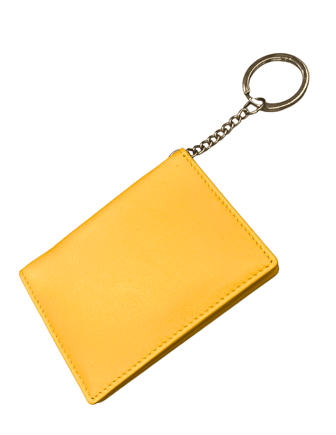 Sunshine yellow card holder with key ring leather goods gifts for women