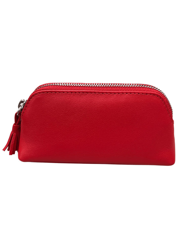 Cherry Red colorful leather goods womens gift ideas houston texas makeup bag