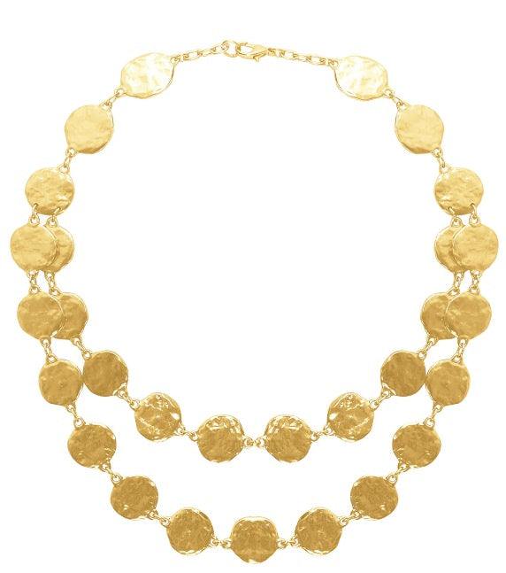 Karine Sultan tres chic boutique womens online accessories boutique gold double necklace