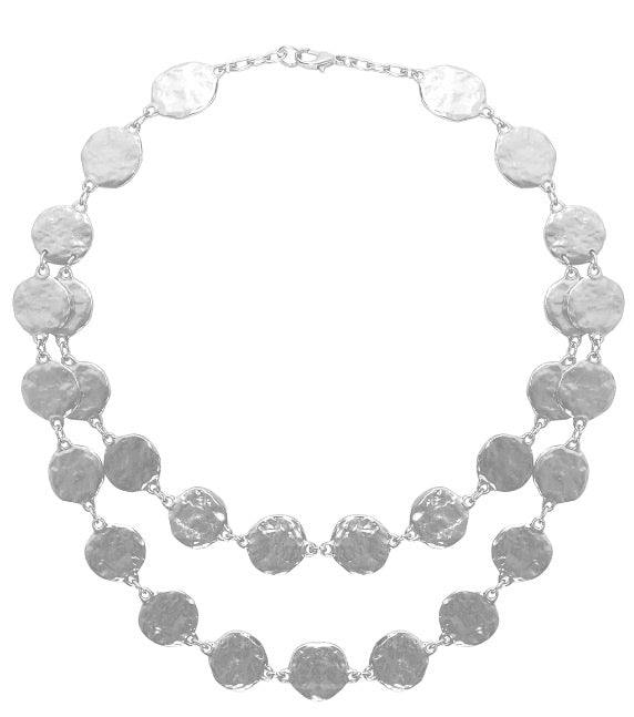 Karine Sultan tres chic boutique womens online accessories boutique silver double necklace