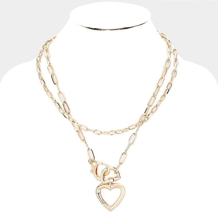 Heart Chain Necklace - Tres Chic Houston