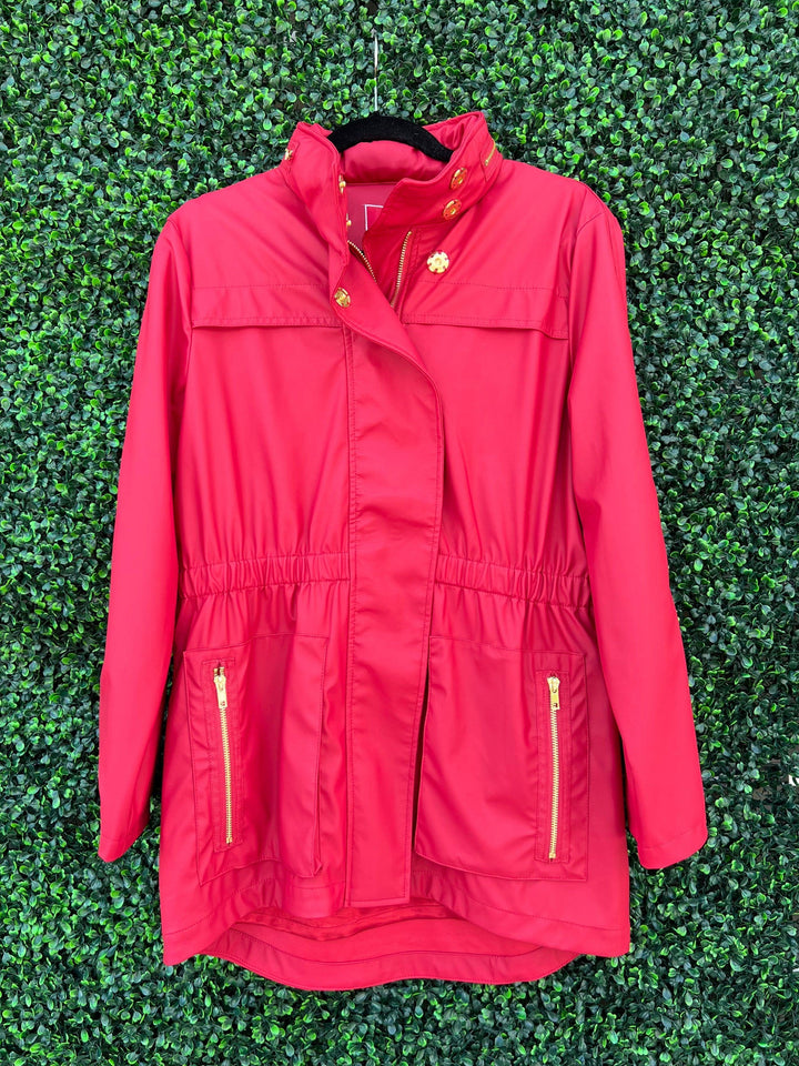 stylish raincoat red colorful - tres chic