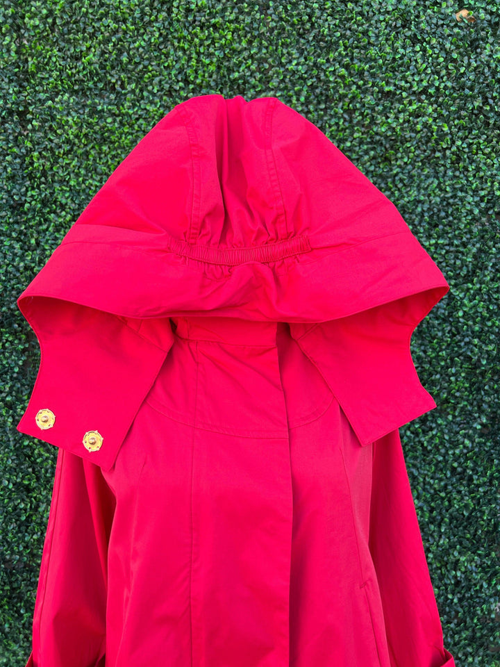 Water Resistant Jacket Zip off hood red tre chic