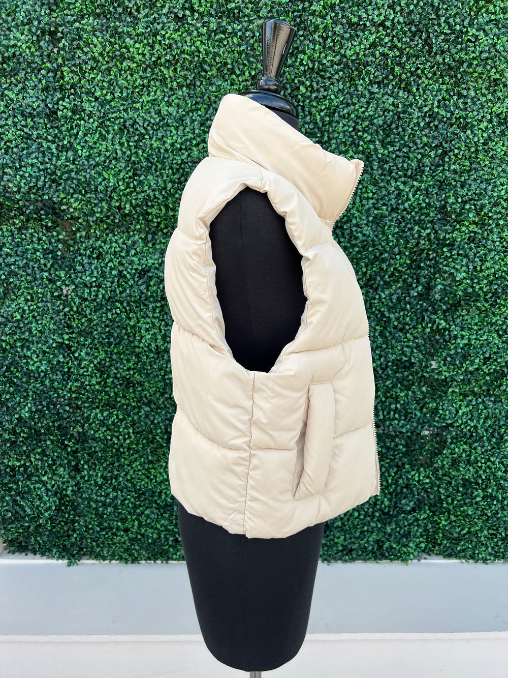 short puffer vest with pockets colorful geegee brand cream gift ideas