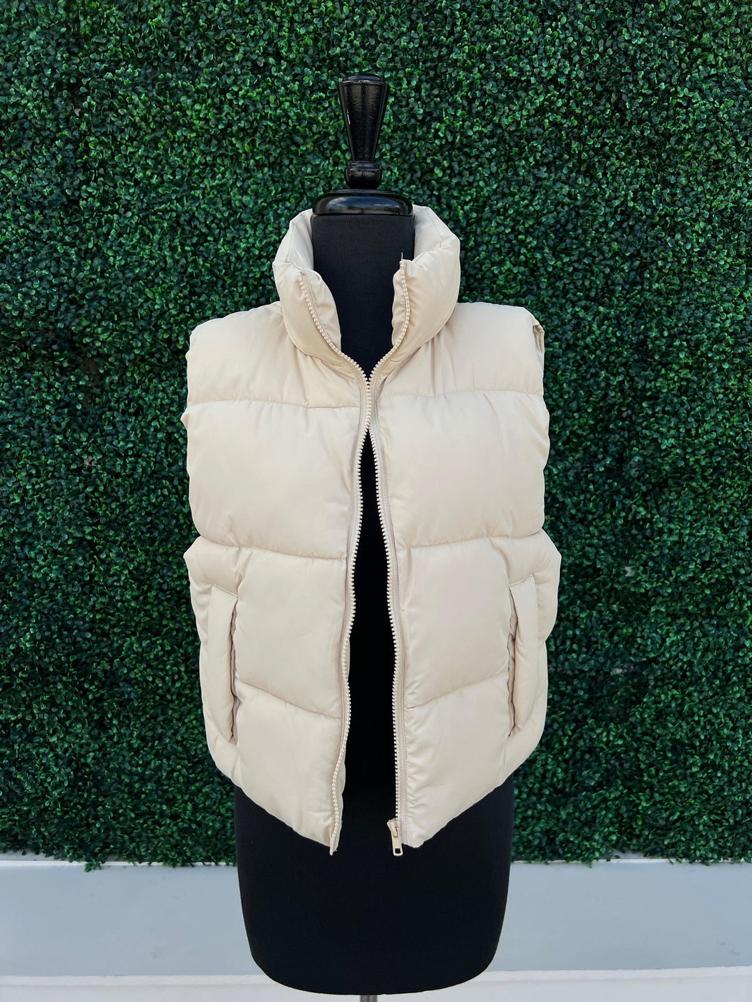 short puffer vest with pockets colorful geegee brand cream gift ideas
