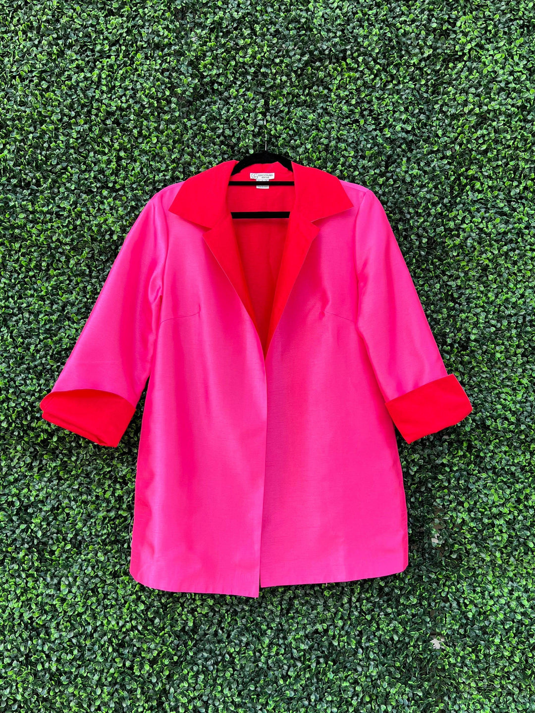 Houston boutiques dresses red and pink dressy blazer