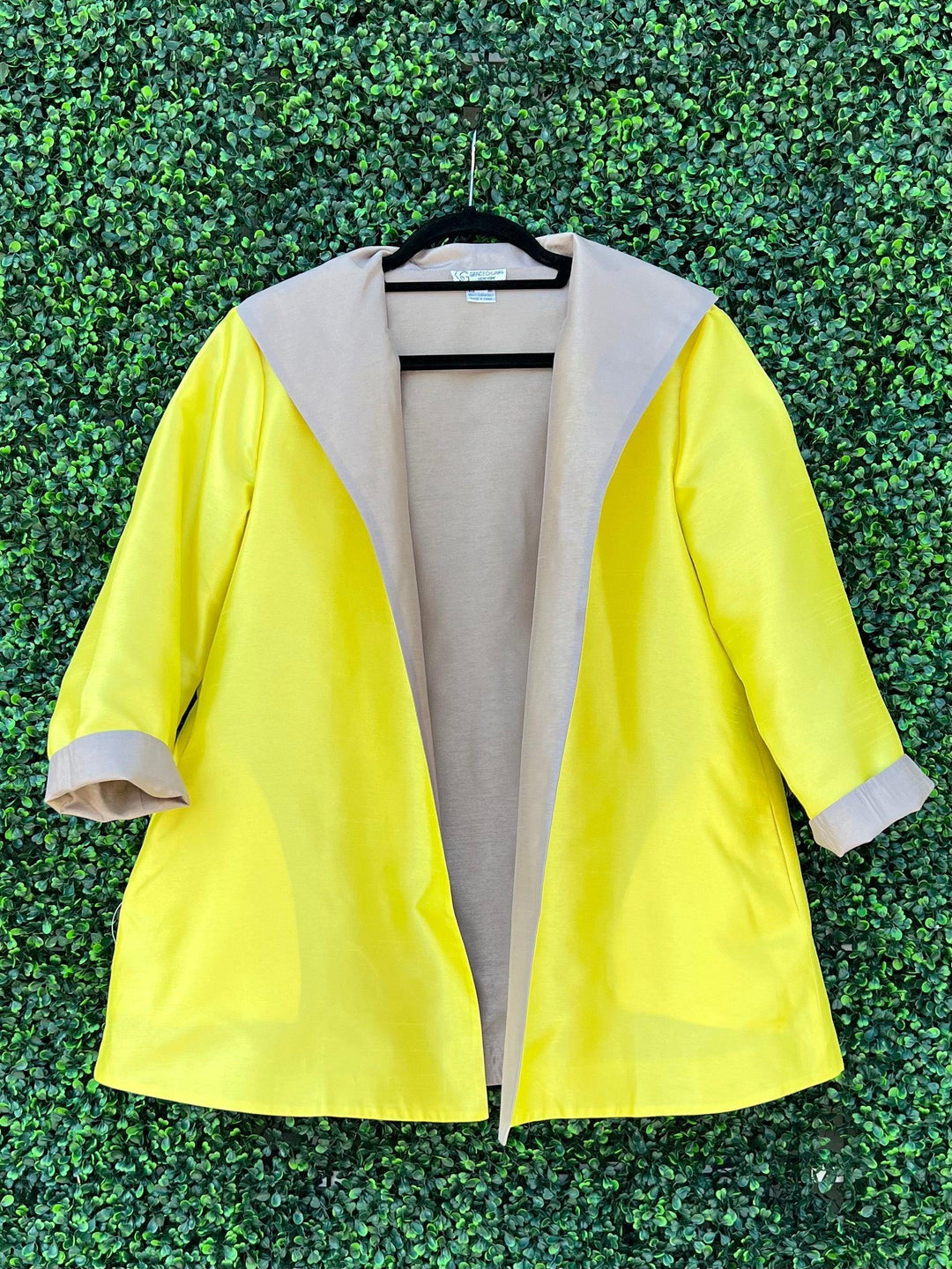 Brigh yellow women's dressy jacket from Tres Chic women's boutique