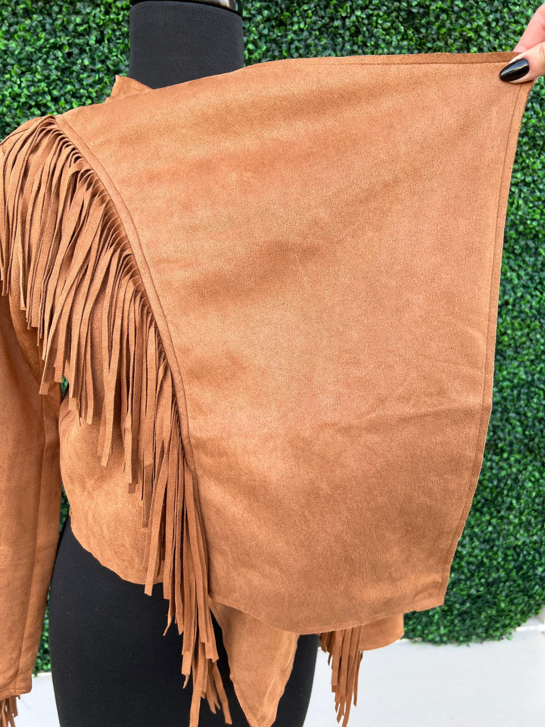fringe camel brown western style jacket