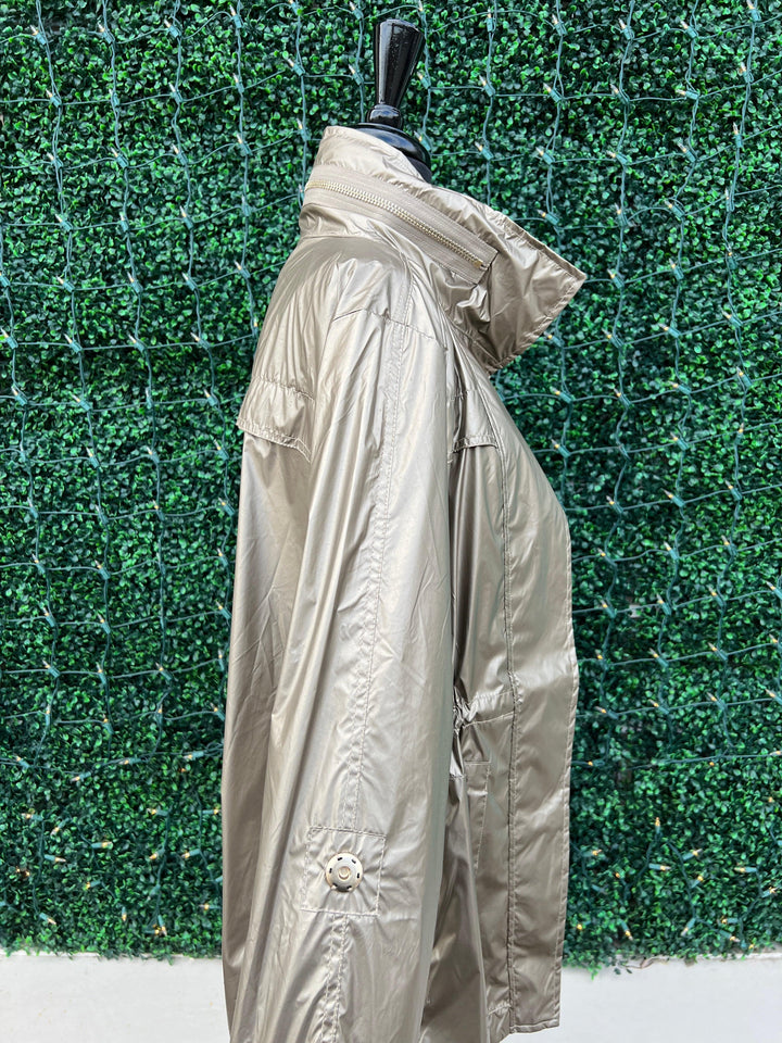 women's trendy online boutique raincoat rain jacket gold cute flattering