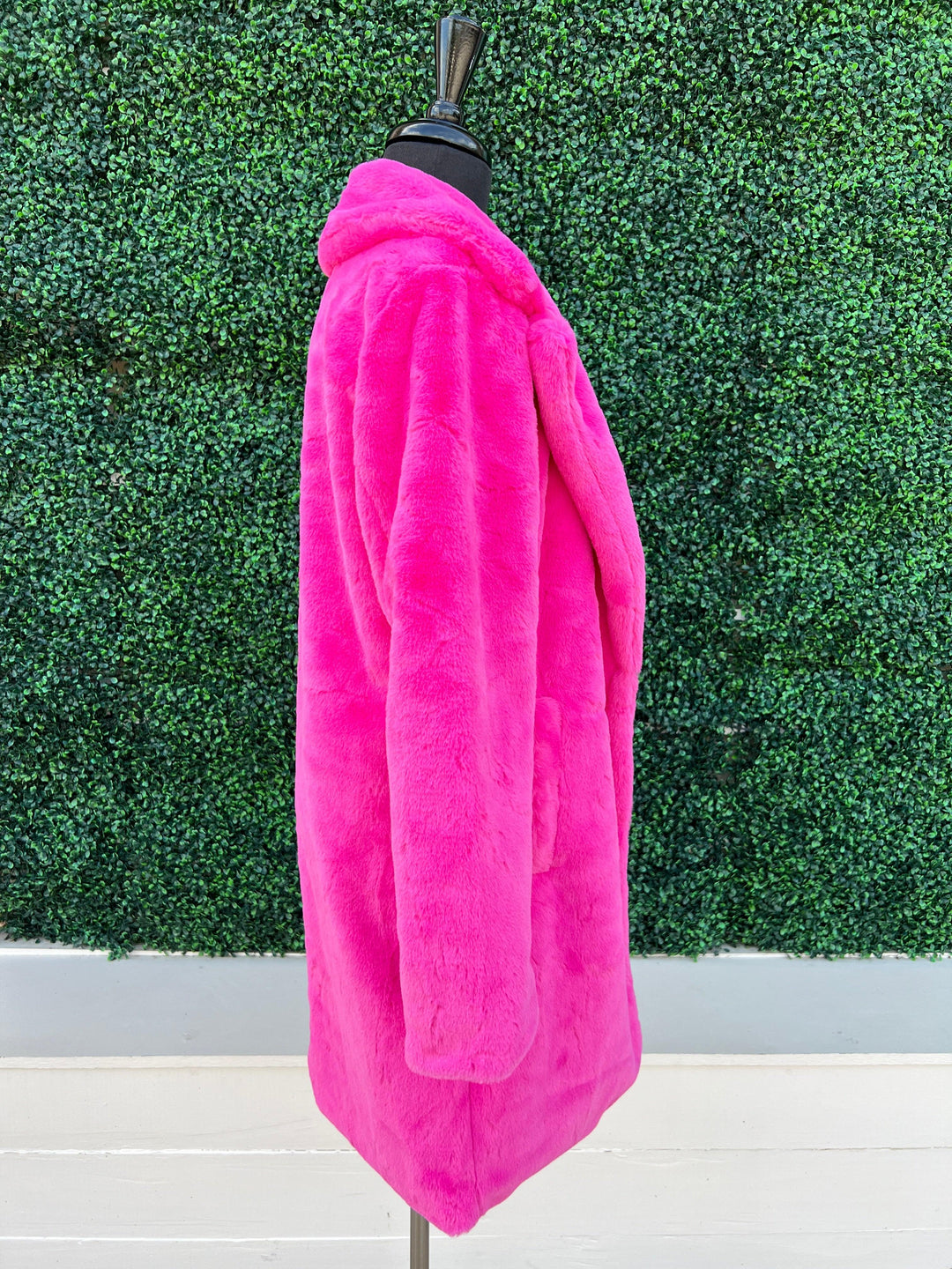 Faux Fur Long Coat pink womens holiday gifts skies are blue brand