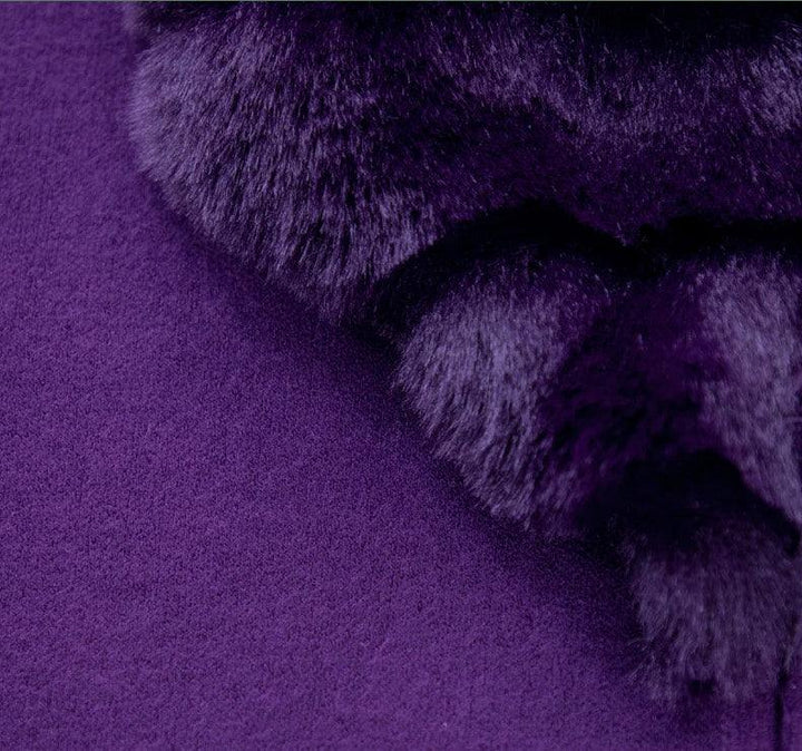 Faux Fur collar cuffs knit cape OS womens holiday gift ideas tres chic boutique purple