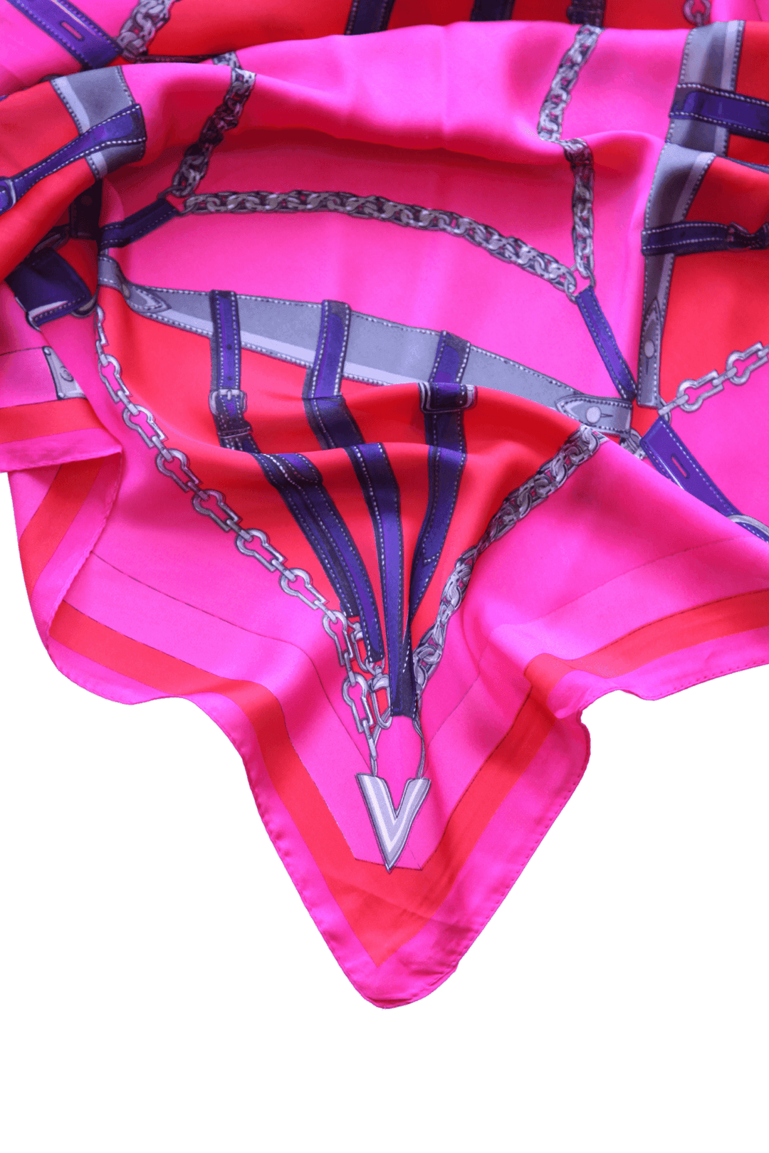 Stunning pink and red silky scarf with belts on it in Houston Texas