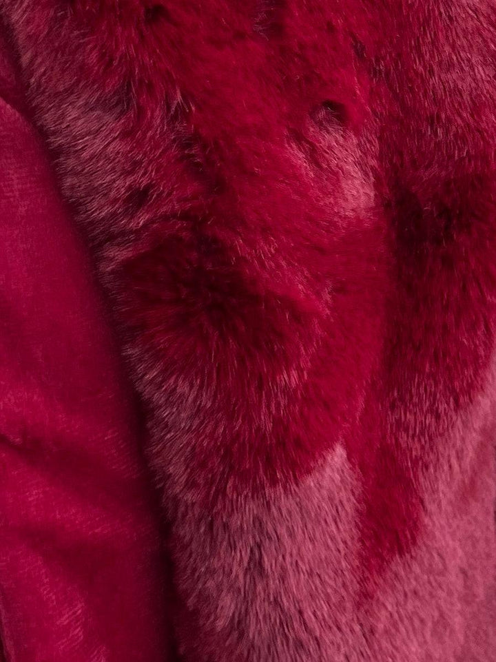 womens faux fur wraps after 5 attire evening wear boutique lux glam unique black maroon red ruby
