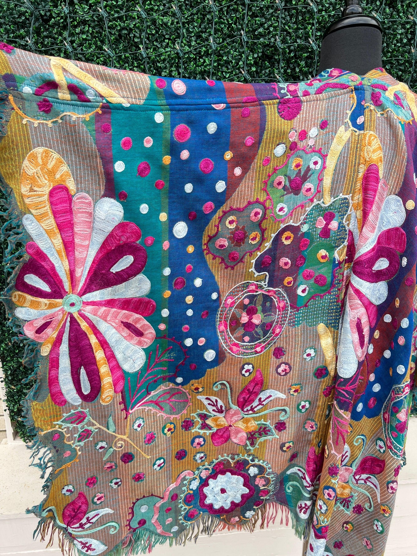 Embroidered Ruana Santa Fe | Anu Natural Fashion | Colorful Wraps ...