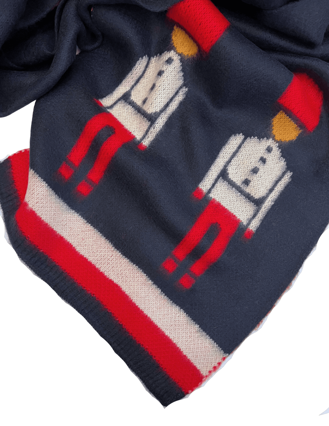 toy soldiers scarf navy red and white tres chic wraps and shawls