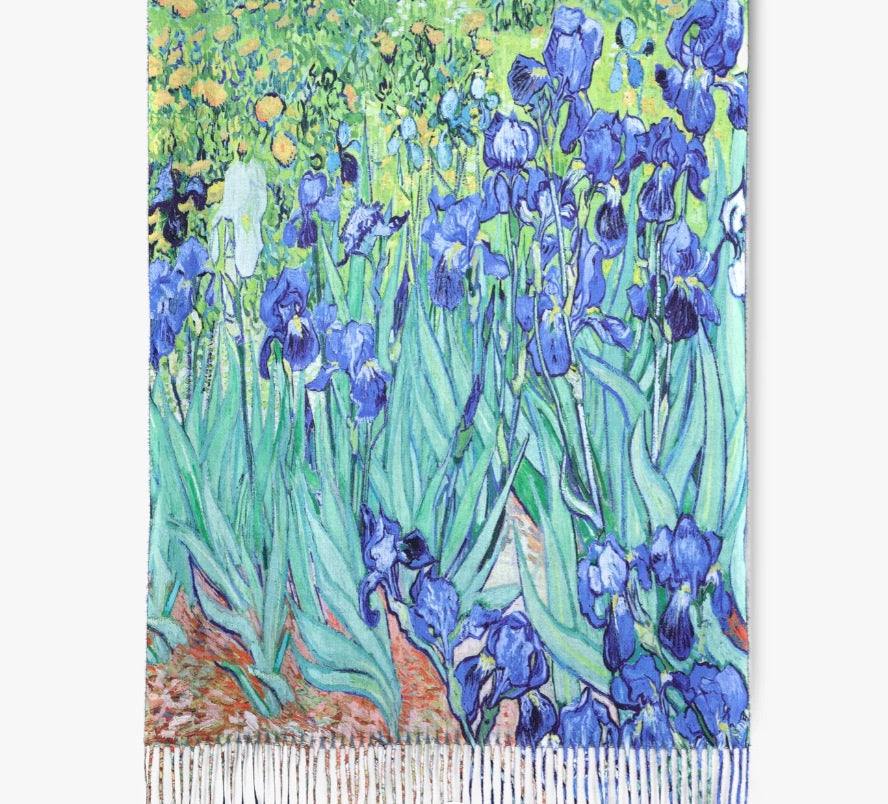 Great Artist Faux Cashmere Scarves Vincent van Gogh and Monet paintings womens gift ideas boutique iris