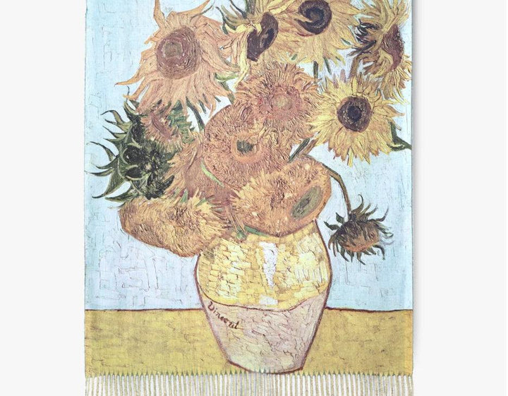 Great Artist Faux Cashmere Scarves Vincent van Gogh and Monet paintings womens gift ideas boutique sunflowers