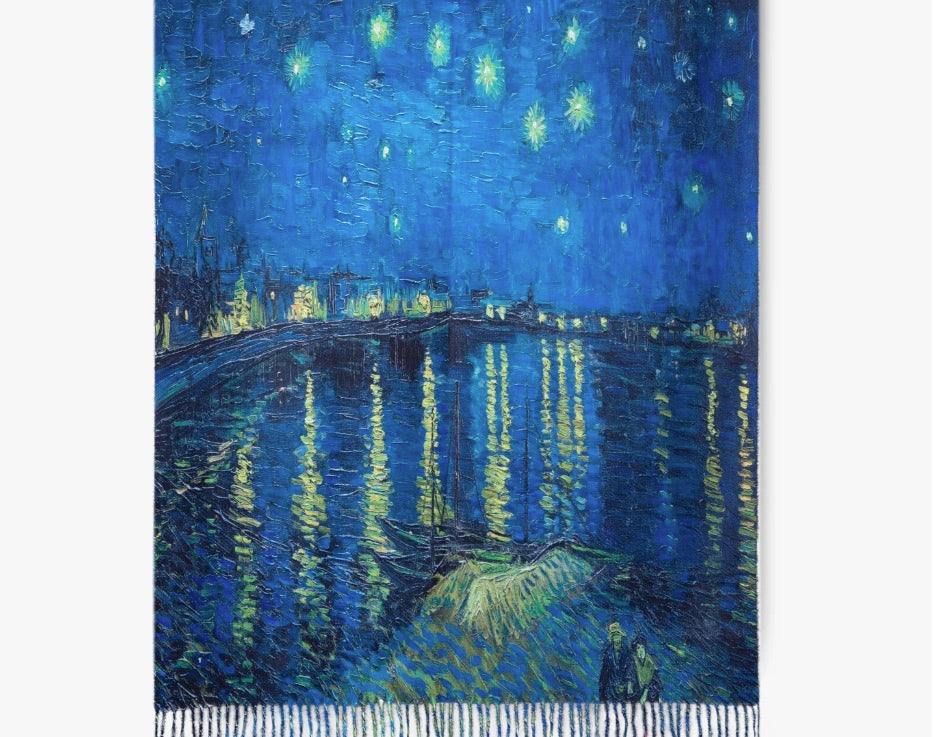 Great Artist Faux Cashmere Scarves Vincent van Gogh and Monet paintings womens gift ideas boutique