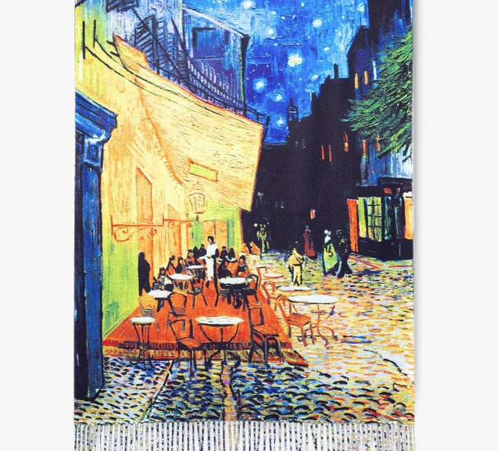 Great Artist Faux Cashmere Scarves Vincent van Gogh and Monet paintings womens gift ideas boutique night cafe
