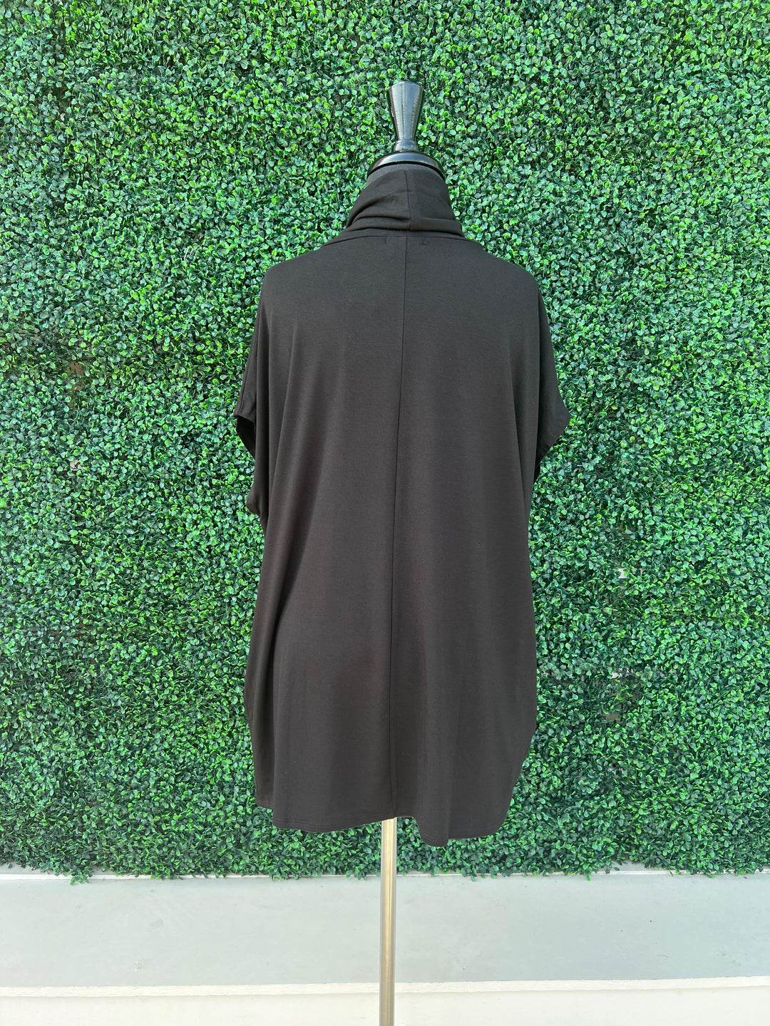 black cowl neck tunic with pockets womens gift boutique