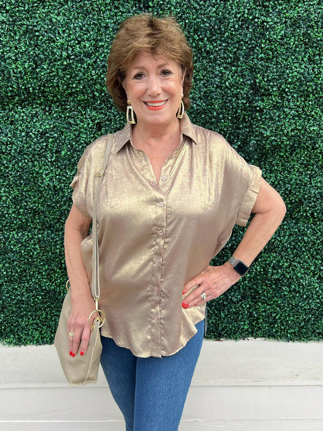 Gold Metallic Blouse Gold Metallic Blouse