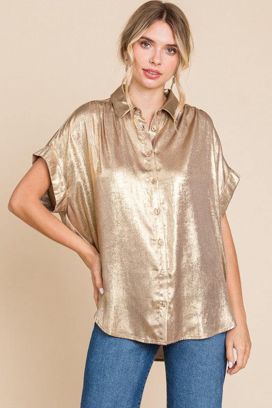 Gold Metallic Blouse Gold Metallic Blouse
